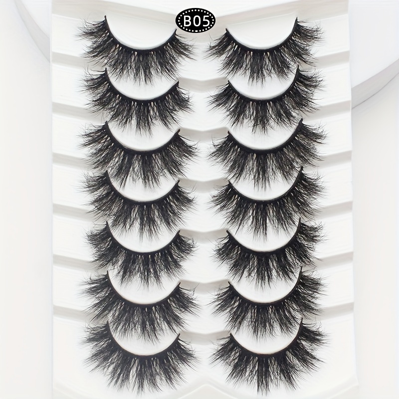 False Eyelashes 14mm Faux 3D Mink Lashes Natural Look Fluffy Cat Eye Wispy  Lashes Pack by Kiromiro, 14 Pairs