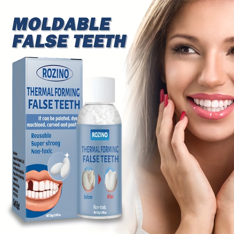 Dientes postizos moldeables, Kit de reparación temporal de dientes para  rellenar los dientes rotos y los huecos que faltan