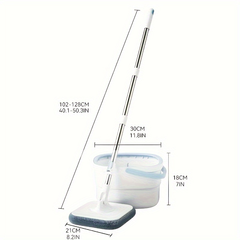 TEMU 세탁물과 버킷 세트, 4개의 걸레 천이 포함된 무선 세척 모자와 버킷 세트, 가정용 회전 바닥 모자, 게으른 모자, 먼지 제거 모자, 건조 및 습기 사용 가능, 집, 부엌, 욕실 바닥에 완벽한 청소 용품, 청소 도구|물걸레청소기