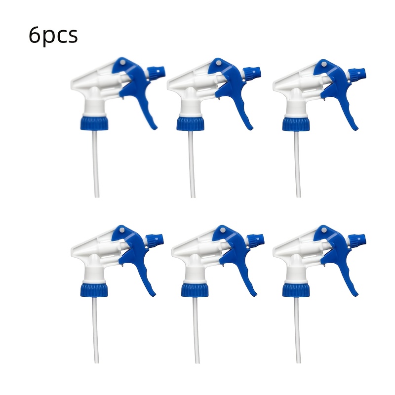 TEMU 프로용 및 가정용 청소용 솔루션에 적합한 다양한 병 크기에 맞는 누출 방지 및 화학 레지스턴트 헤비 더티 트리거 스프레이 헤드와 편안한 그립이 장착된 6팩 플라스틱 스프레이 병 노즐 교체품