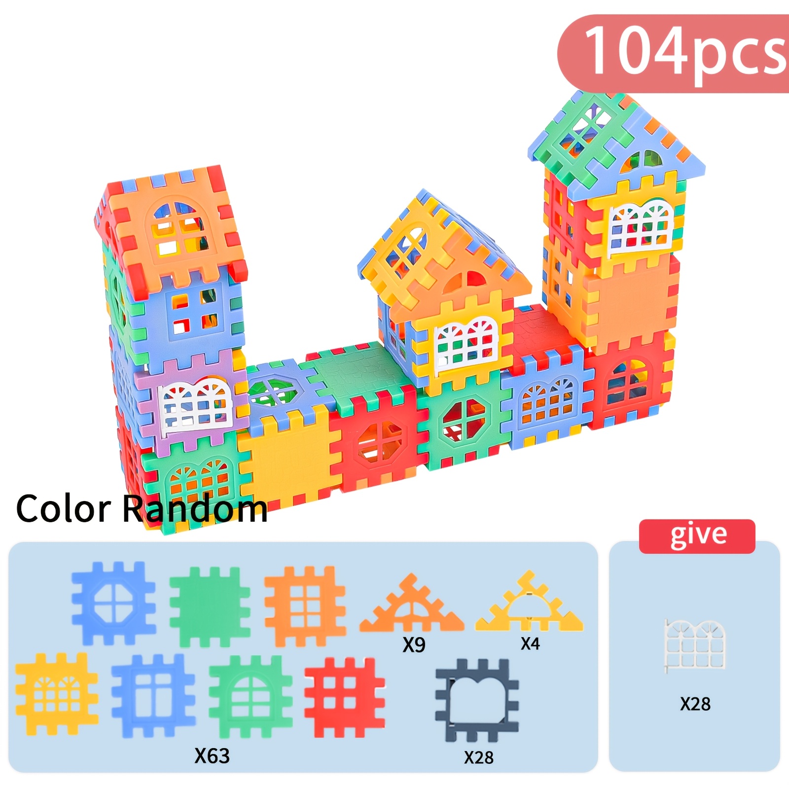 Image of Stem Building Blocks - Educational Puzzle Toy Set, Colorful Interlocking Pieces For Creative Play, Ideal For Kids-random Color
