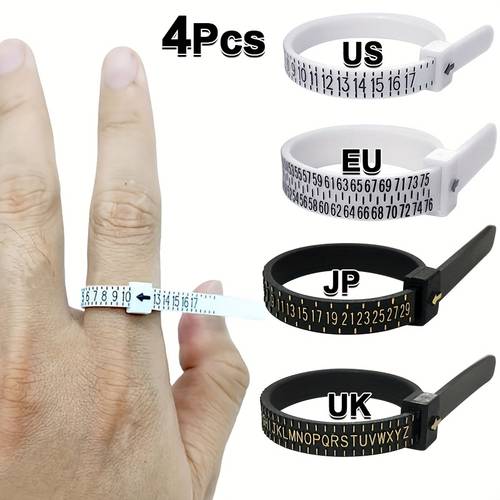 4pcs pack ring sizer measuring tool ring size measurement tools ring sizing kit finger measurer jewelry sizes gauge reusable