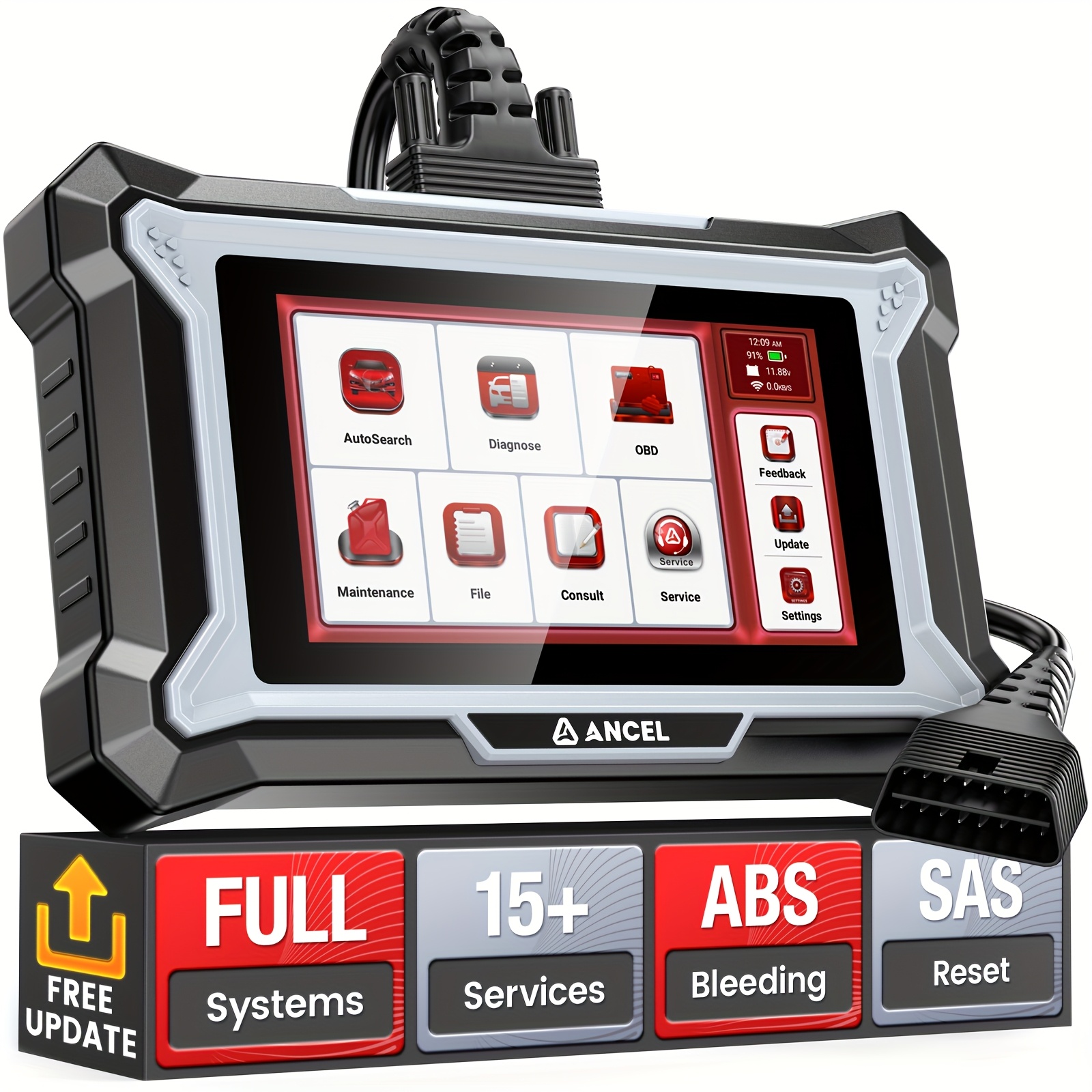 TEMU Ancel Full Systems Scanner, Abs Srs Diagnositc Tool With 15+ Reset Services, Abs Bleeding, Sas, Battery Reset, , Automotive Scanner, Scan Tool,