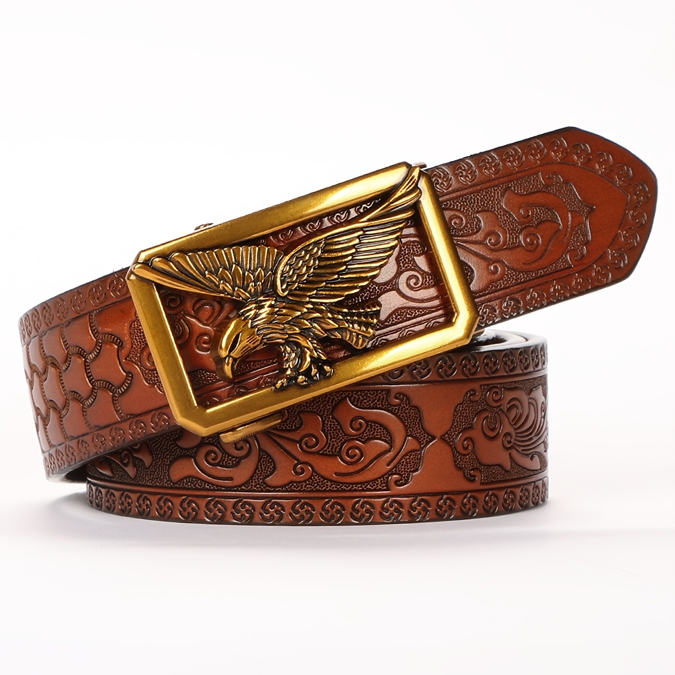 2-Pack Cowhide Golf Belt and Key Chain Set for Men, Adjustable Style
