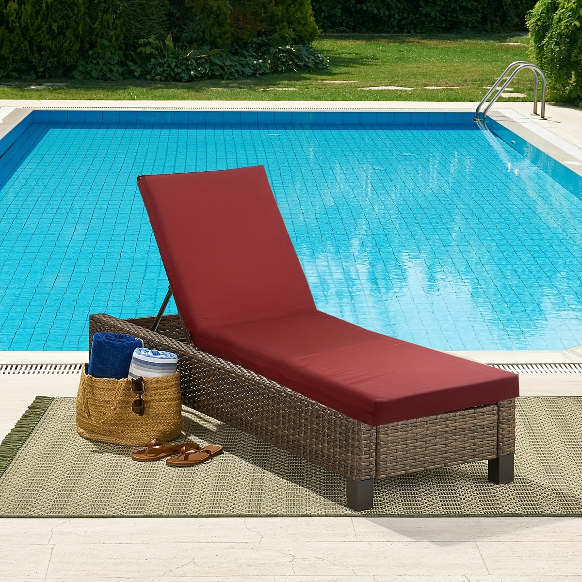 Sonnenliegen-Kissen Mit Blumenmuster – Verschiedene Größen (48–53 Cm Breit, 120–200 Cm Lang), Gebürstetes Polyester
