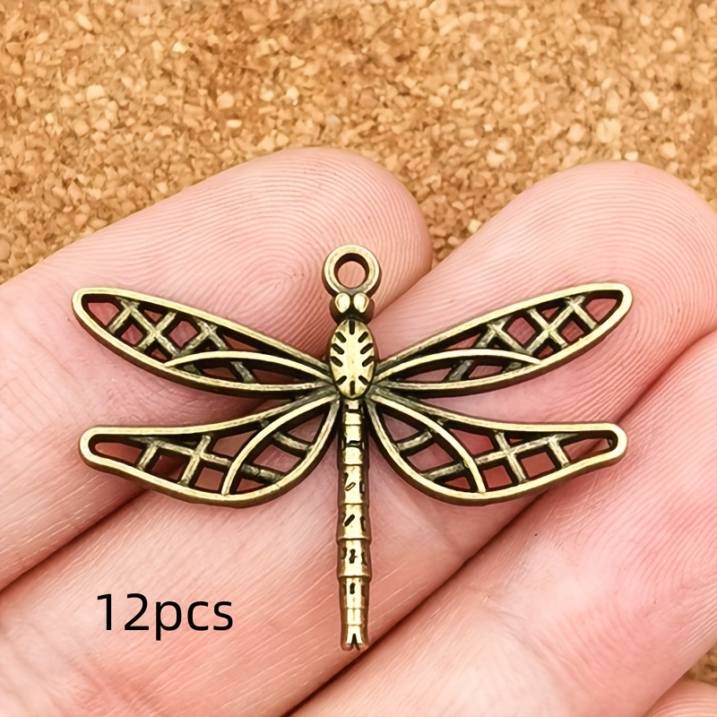 12pcs Dragonfly Charms Pendant For Fashion Jewelry Making, Craft Supplies For, Necklaces, Earrings Keychains Crafting Additions