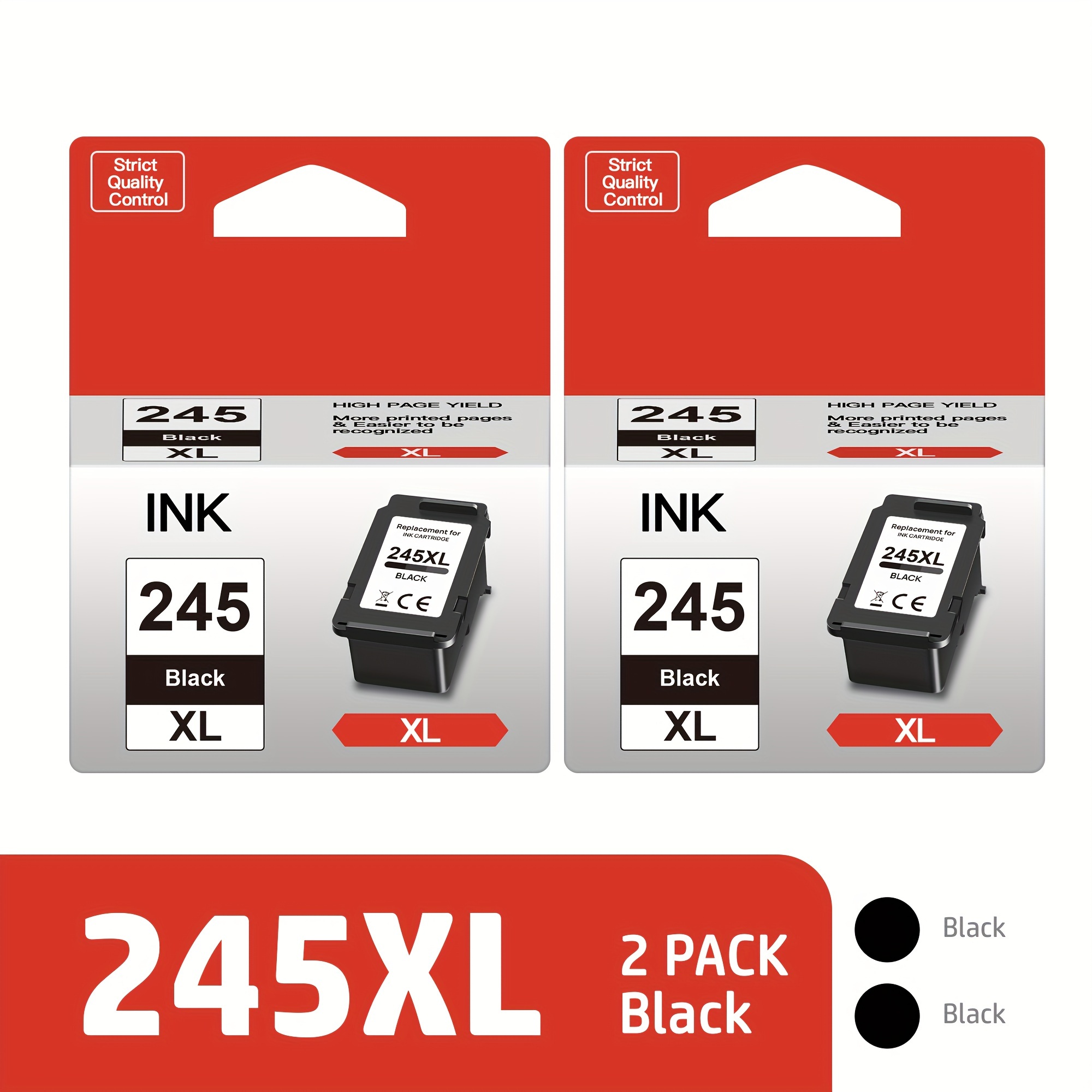 

2 Pack 245 Compatible 245xl Black Ink Cartridges Replacement For Pg 243 Pg-245 245 Xlfor Cannon Pixma Mx490 Mx492 Mg2522 Ts3100 Ts3122 Ts3300 Ts3320 Ts3322 Tr450 Mg2500 Printer Ink (2black)