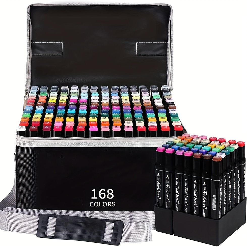 

168-color Alcohol Marker Set, Paintable Markers On Both Ends, Used For Drawing Permanent Sketch Markers, Coloring Pens