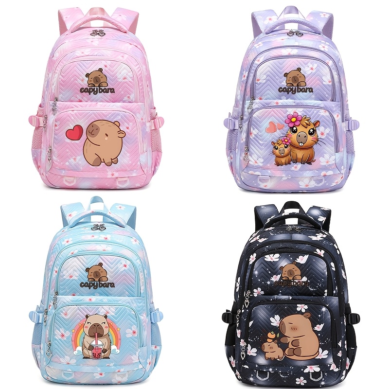 capybara cartoon print backpack designed - Temu Mauritius display picture 1