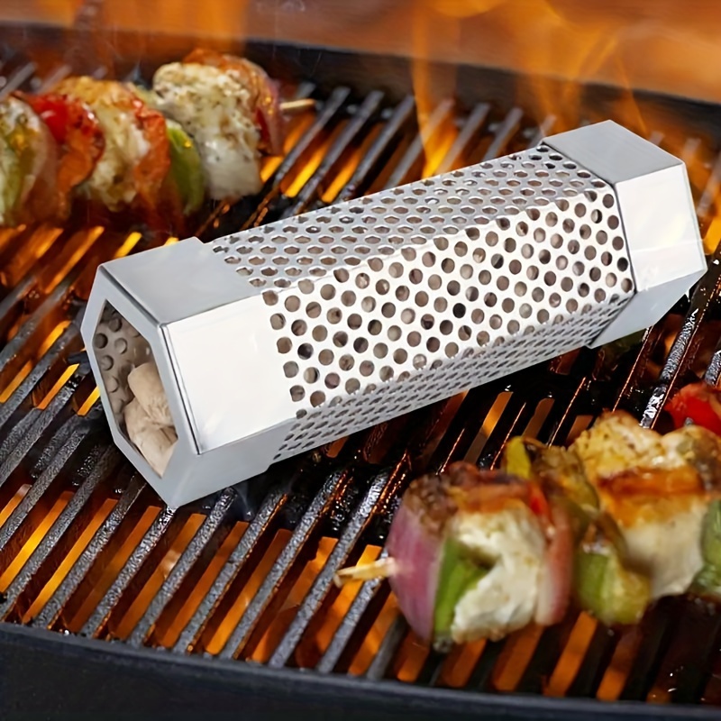 

1pc, Hexagonal Barbecue , Stainless Steel Barbecue Pipe For Barbecue Grill, Outdoor Cooking Supplies, Kitchen Supplies, Kitchen Accessories, Bbq Accessories