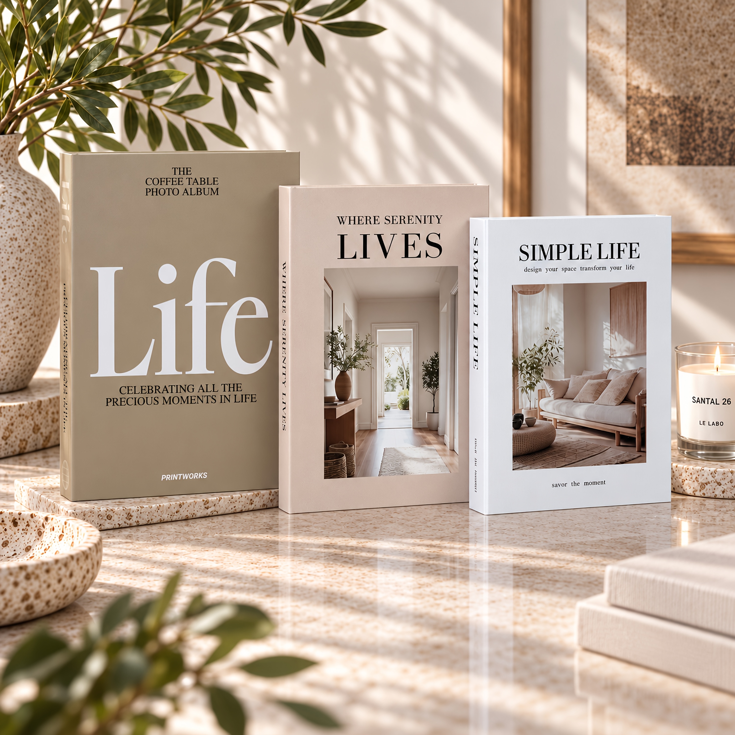 TEMU Ensemble de 3 faux livres décoratifs , beige crème, esthétique moderne, faux livres, décoration d'intérieur nordique pour table basse, , salon,