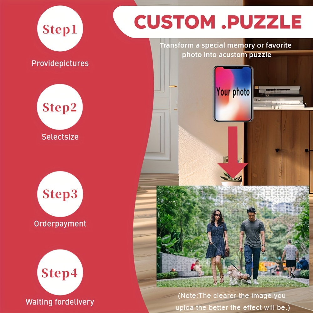 Personalized Photo Puzzle with Your Own Picture, Custom Gift