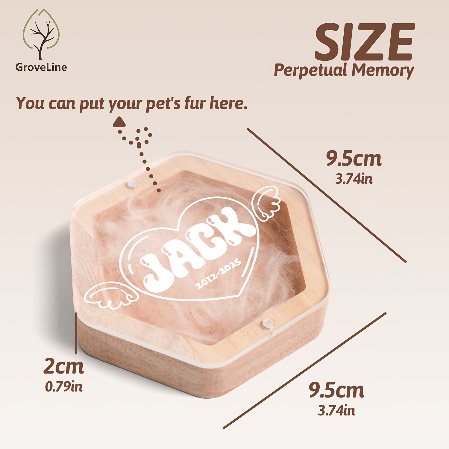 Personalized Pet Memorial Box with Angel Wings Design, Customizable Keepsake