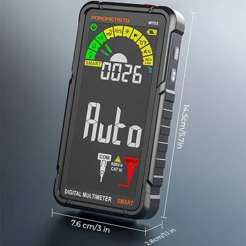mt02 6000 smart multimeter rechargable digital professional multimeter non contact voltage tester ac voltage meter lcd screen current tester voltage tester household handheld multimeter not included battery