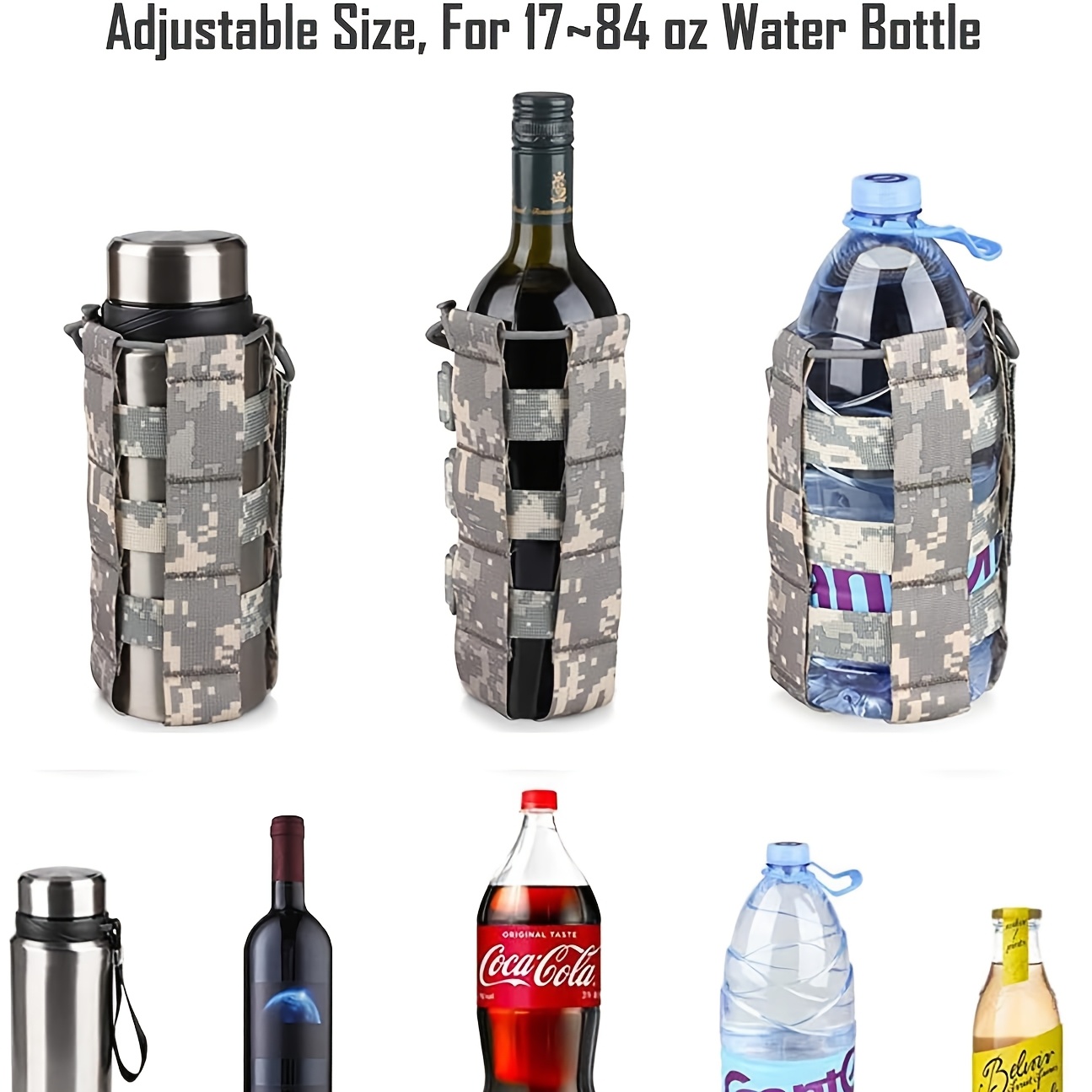 Adjustable MOLLE Tactical Water Bottle Pouch