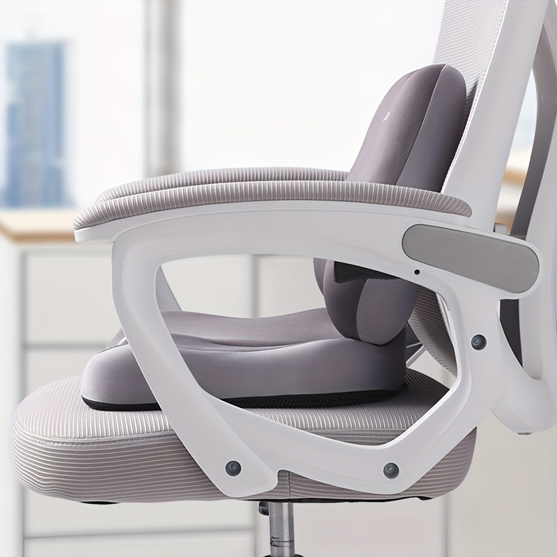 2pcs ergonomic office chair cushions with posture   lumbar support thickened seat pad breathable grey cushions for   wheelchair washable covers for home ergonomic chair durable zipper cover Product details 2