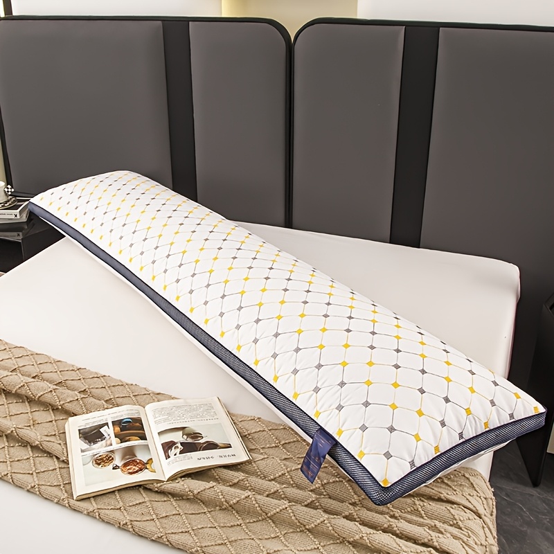 Image of A High-quality, Soft, Elongated Quilted Pillow For Comfortable Sleep, Suitable For Bedrooms And Hotels. This Versatile Long Pillow Aids In Sleep, It Features Moisture-wicking, Skin-friendly