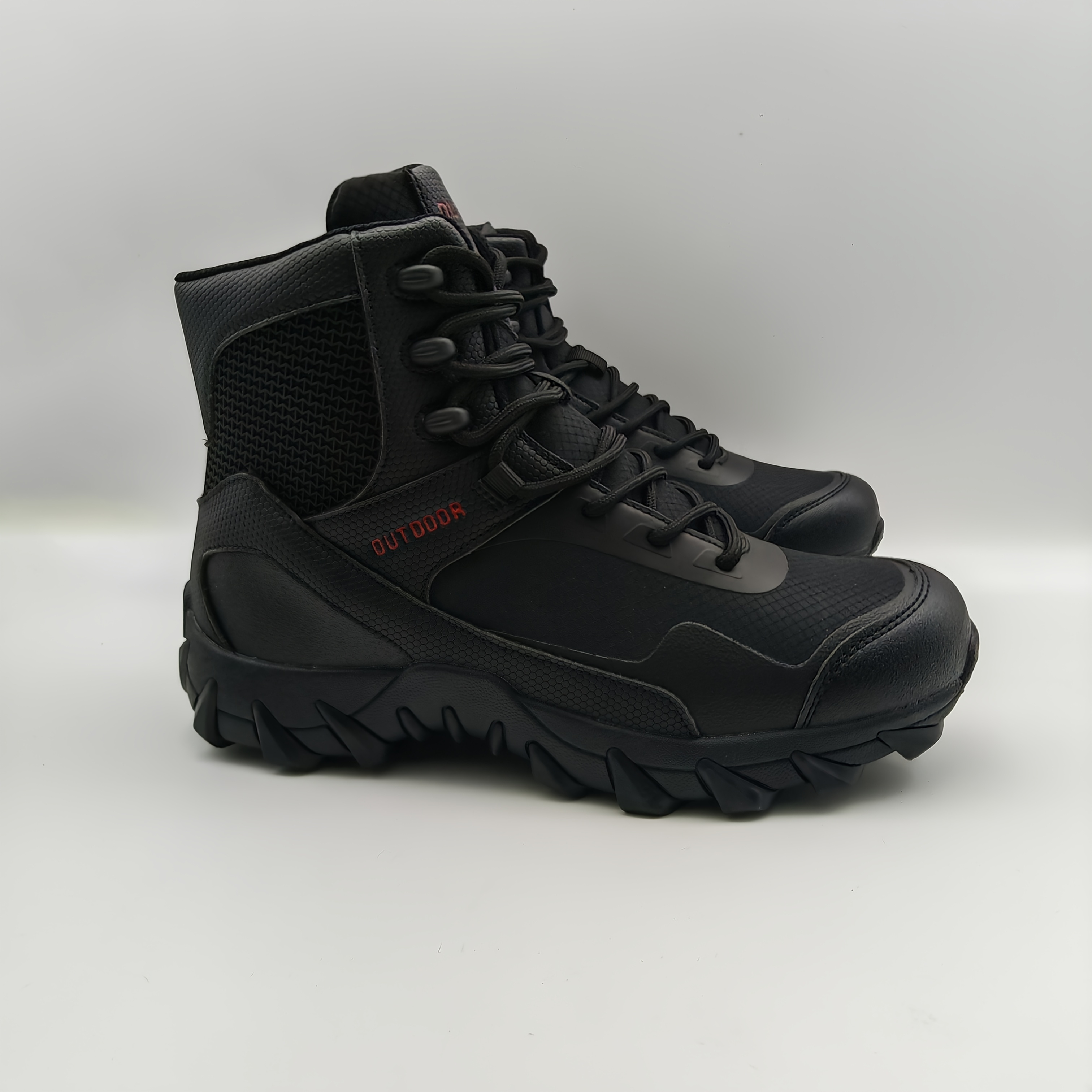 Men's All Terrain Hiking Boots, High Quality Work Boots with Zipper, Breathable Outdoor Shoes for Hiking, Camping, Work