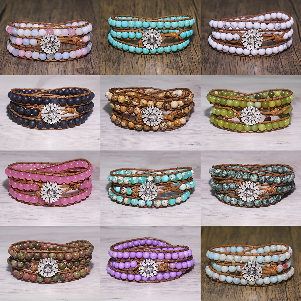 TUBMEELLUWA 7 Chakra Bracelet - Adjustable Braided Beaded Crystal Stone Bracelet With Tiger's Eye - View #7