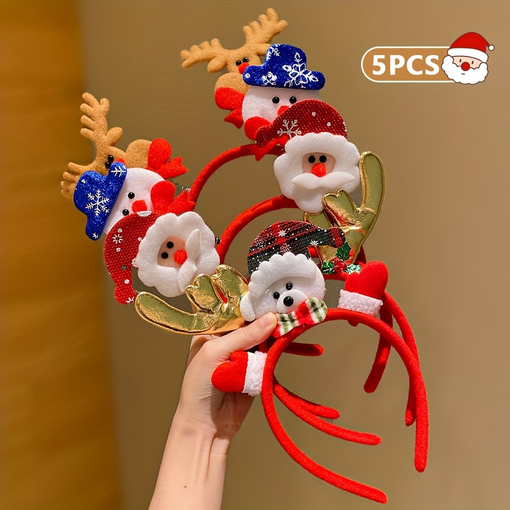 TEMU 5 Sweet Christmas Headbands Suitable As Christmas Gifts