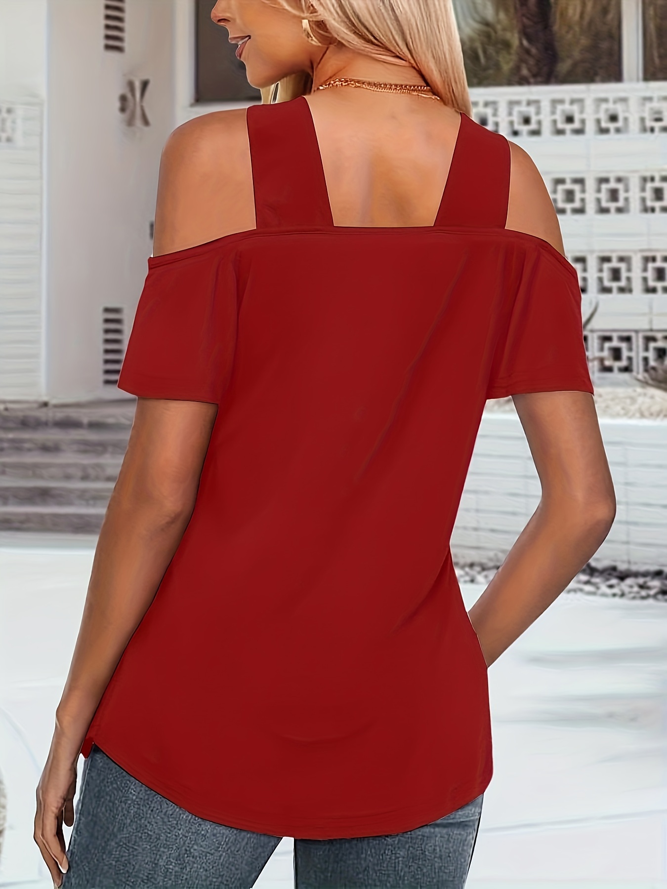 red elegant top