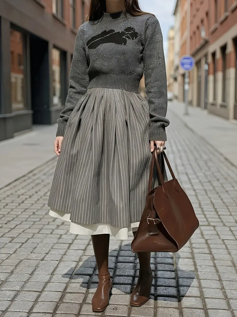 fashionable vertical striped long dress stylish womens - Temu Malta fashionable vertical striped long dress stylish womens - Temu Malta