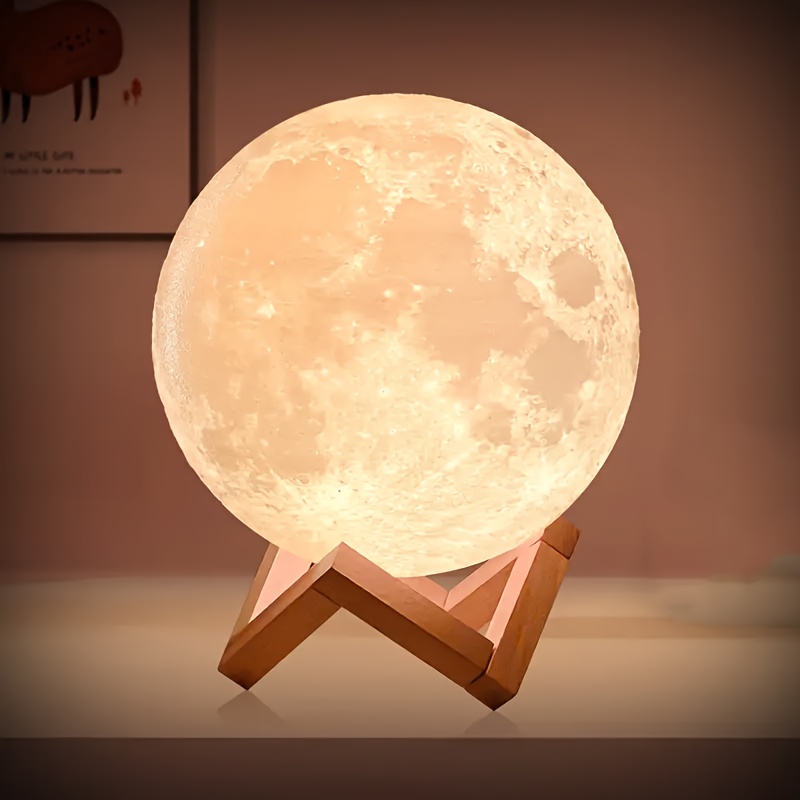 Night Light, Portable Lunar Lamp In Small Size, Decorative Lamp - Perfect For Bedroom, Living Room, Study, Creative Gift For Christmas & Valentine's Day, Halloween, Holiday Gifts