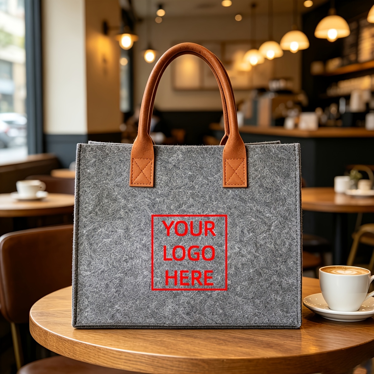 TEMU 1pc Large Capacity Women's Tote Bag With Custom Pattern, Photo, And Personal Logo, Easy Shopping Bag Handbag, Felt Bag With Thickened Handle,