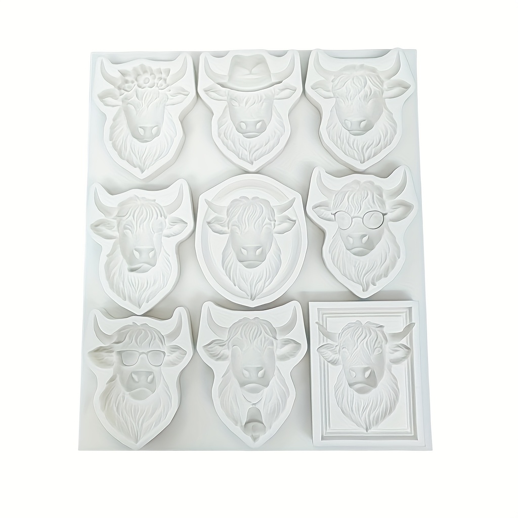 Image of Silicone Mold Of -headed Cow, Suitable For Epoxy Resin, Ideal For Jewelry, Decorations, And Crafting Tools For Christmas And Thanksgiving