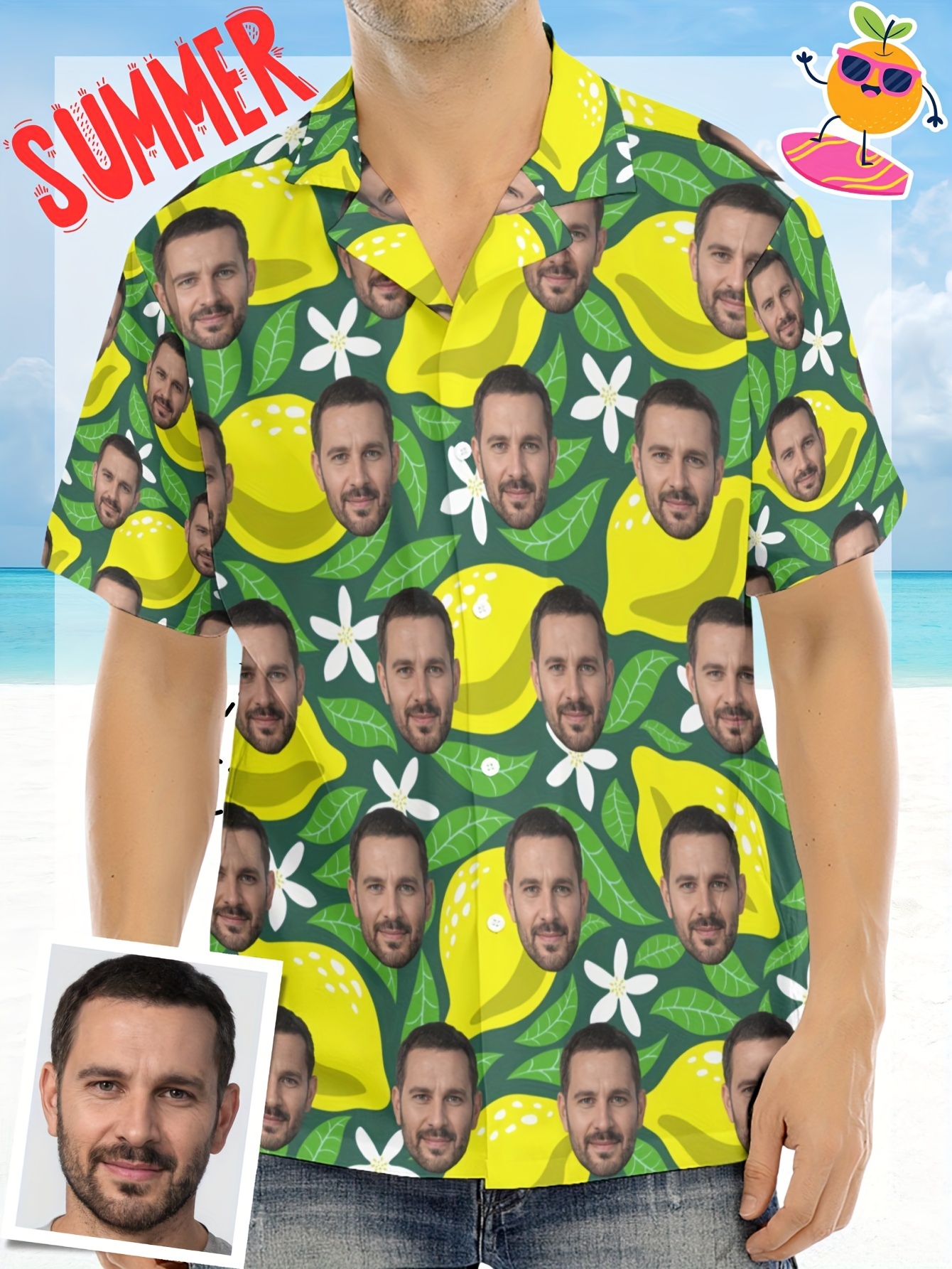 chemise à imprimé citron homme chemise hawaïenne Temu France