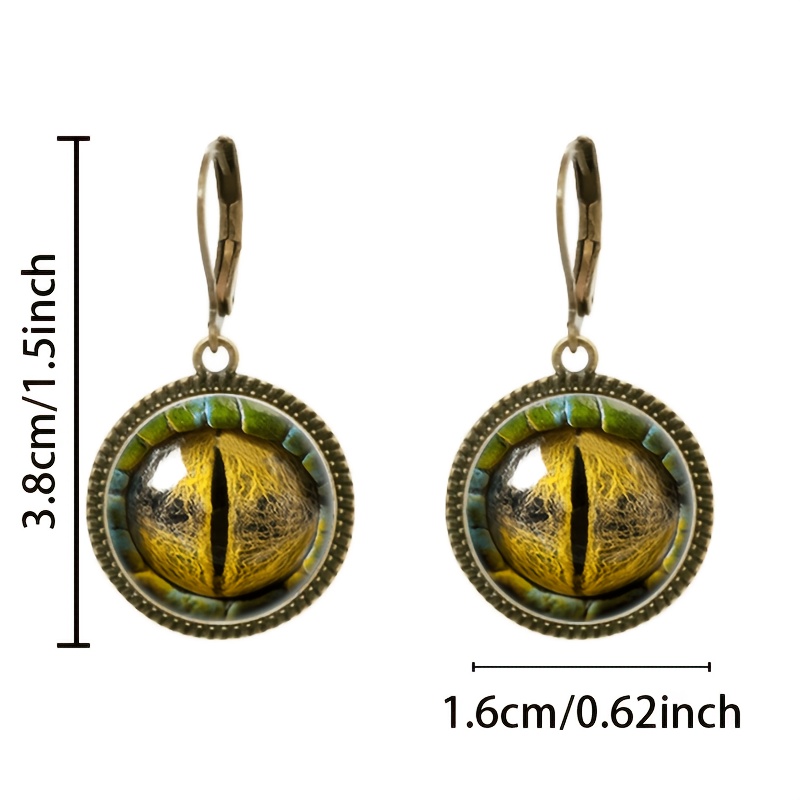 2pcs Classic Pendant Earrings with Animal Eye Design