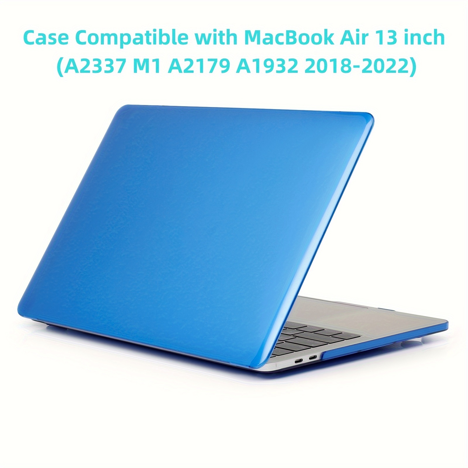 Bleu marine compatible avec Macbook Air 13 pouces Étui 2022 2021 2020 2019  2018 M1 A2337 A2179 A1932 Retina avec Touch Id, coque rigide en plastique &  sac & keyboar