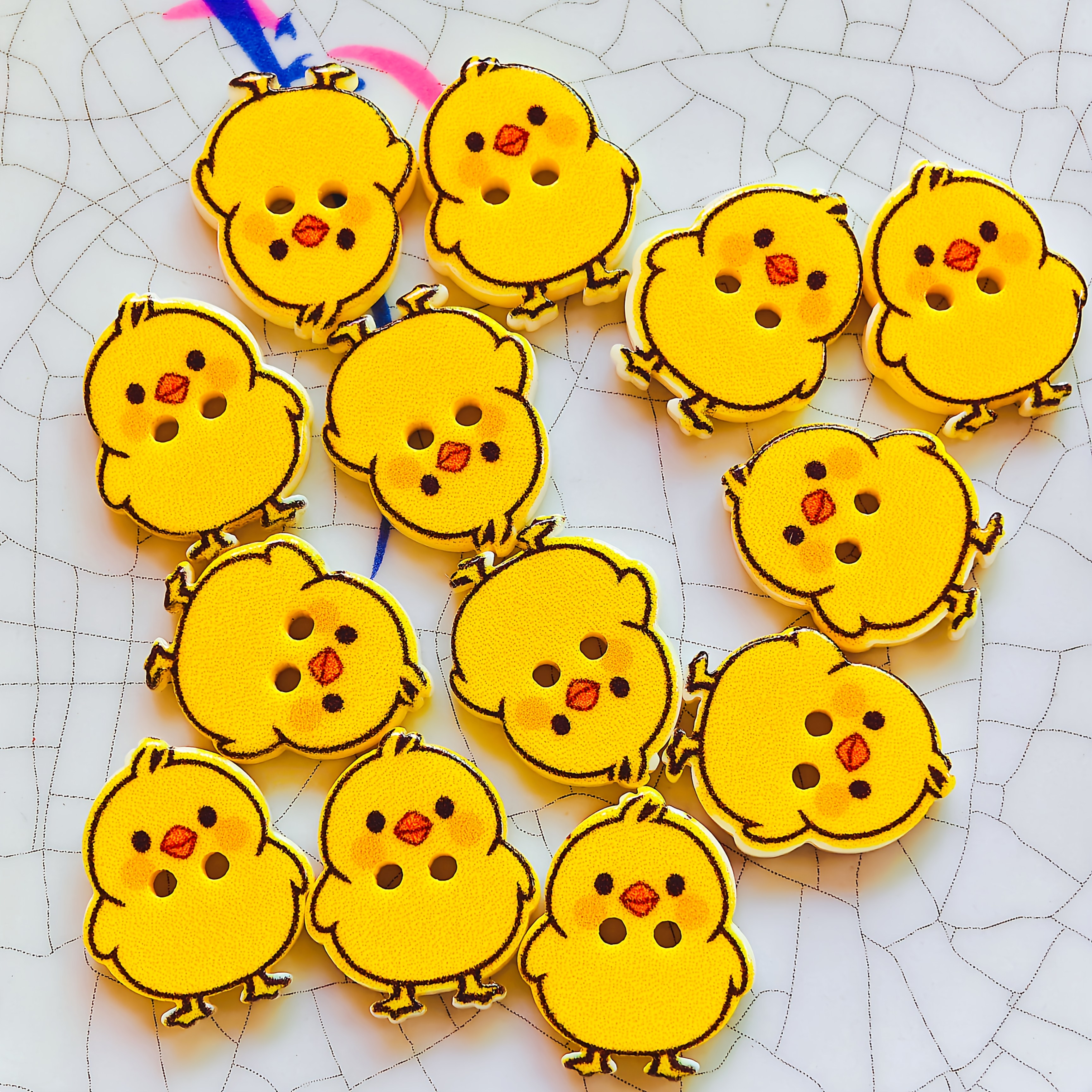 TEMU 13pcs Chick Resin Buttons, Diy Decorative Buttons