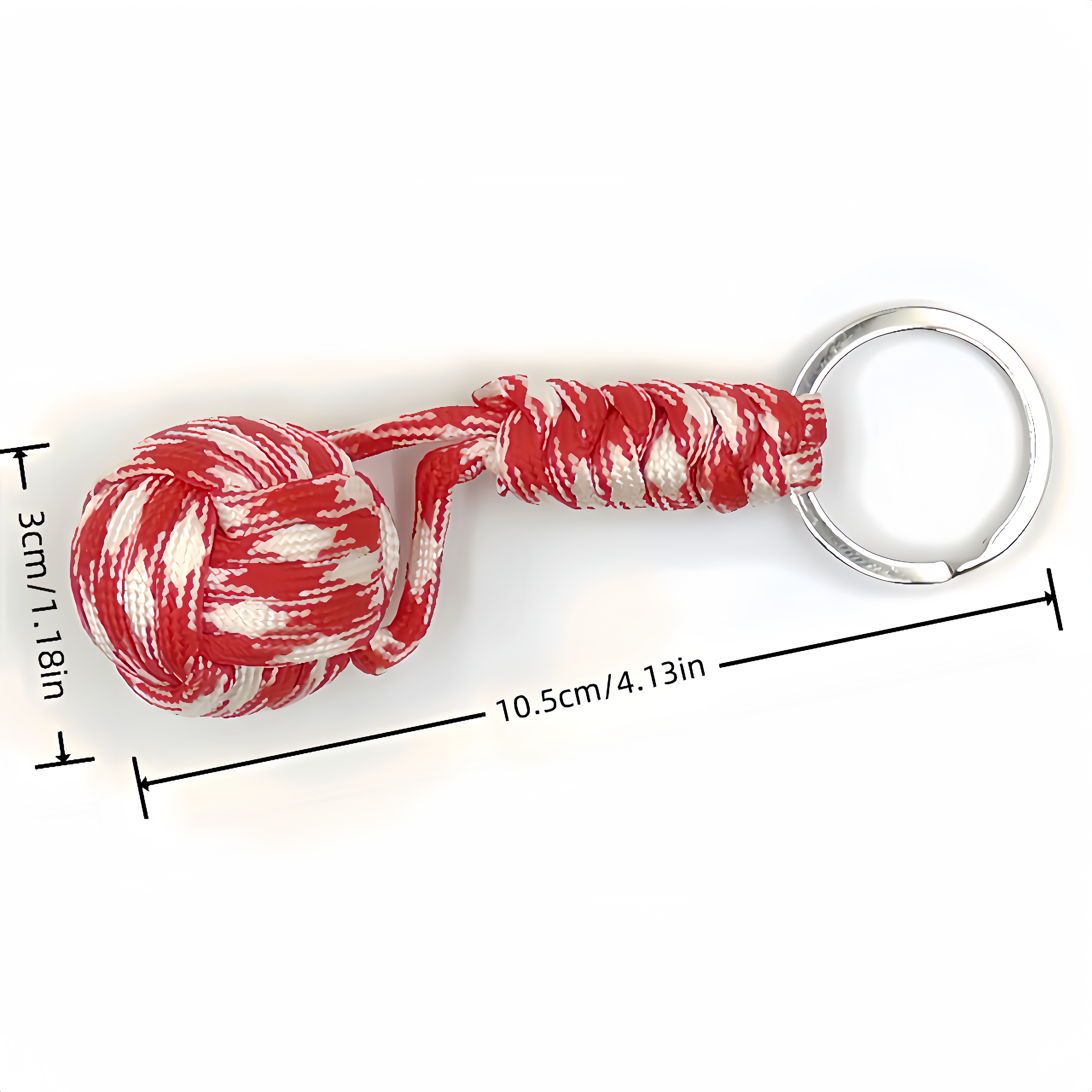 1pc Outdoor Umbrella Rope Braided Key Ball, Seven-core Umbrella Rope Keychain, Self-Defense Tool Wooden Ball Keychain,Temu