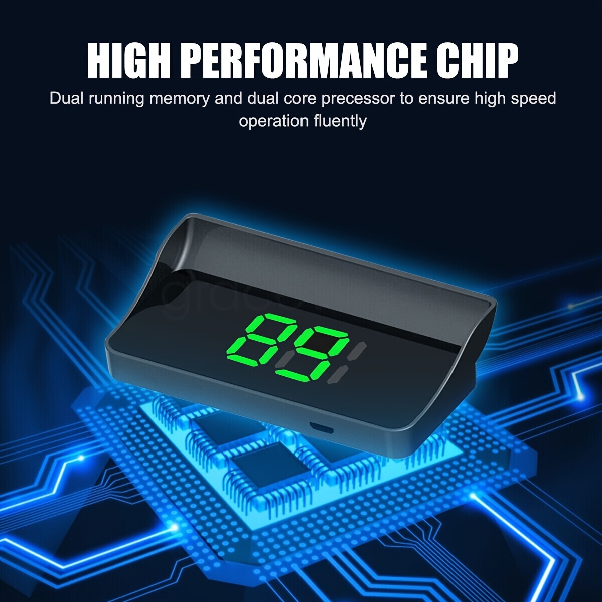 gps speedometer hud display for cars trucks real time mph with green font for dashboard or windshield usb cable reflective film vehicle speed monitoring display durable abs material details 6