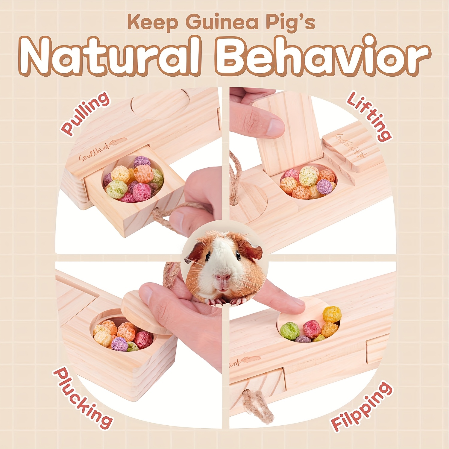 interactive wooden pet rabbit toys hamster toys rabbit chew Temu