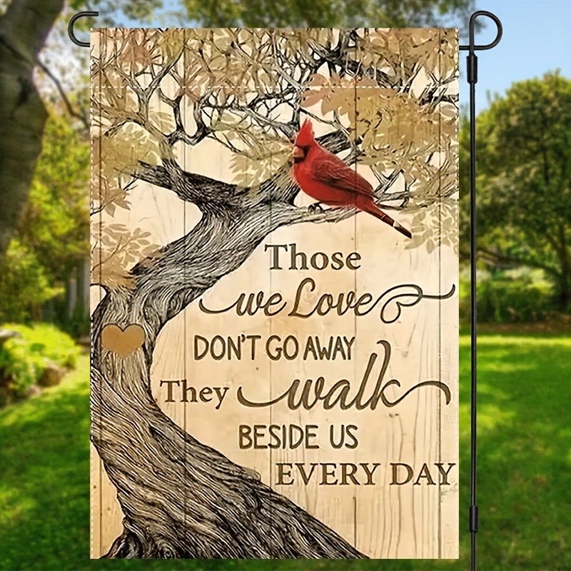 

1pc " Don' Away" Memorial Garden Flag With Bird & - Double-sided Waterproof Polyester, 12x18 Inches - Ideal Sympathy Gift For Family, Home & Outdoor Decor, Decorations