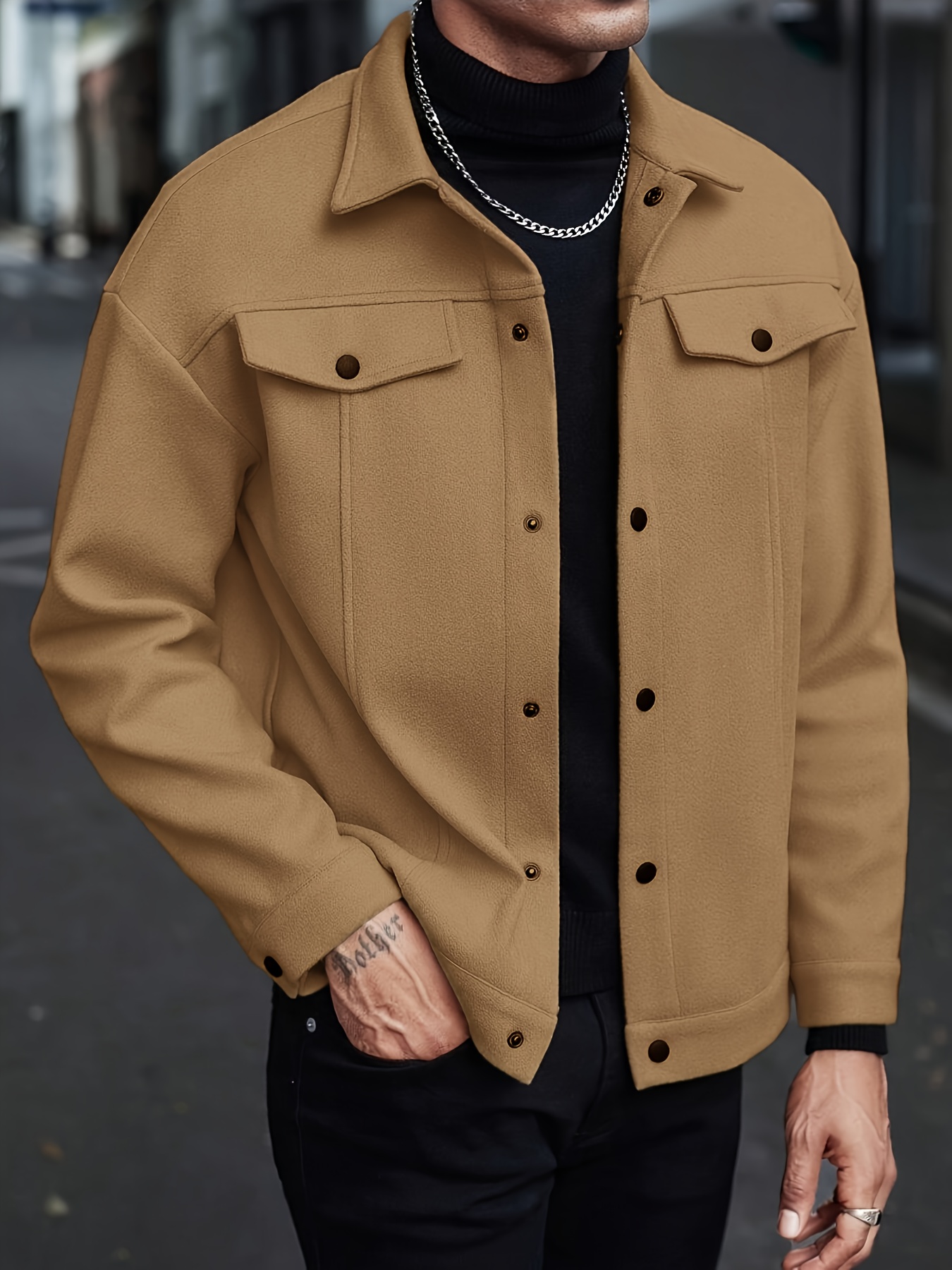 New Cross-Border Trendy Lapel Jacket, Men'S Loose And Versatile, Casual Short Coat, British Style Menswear