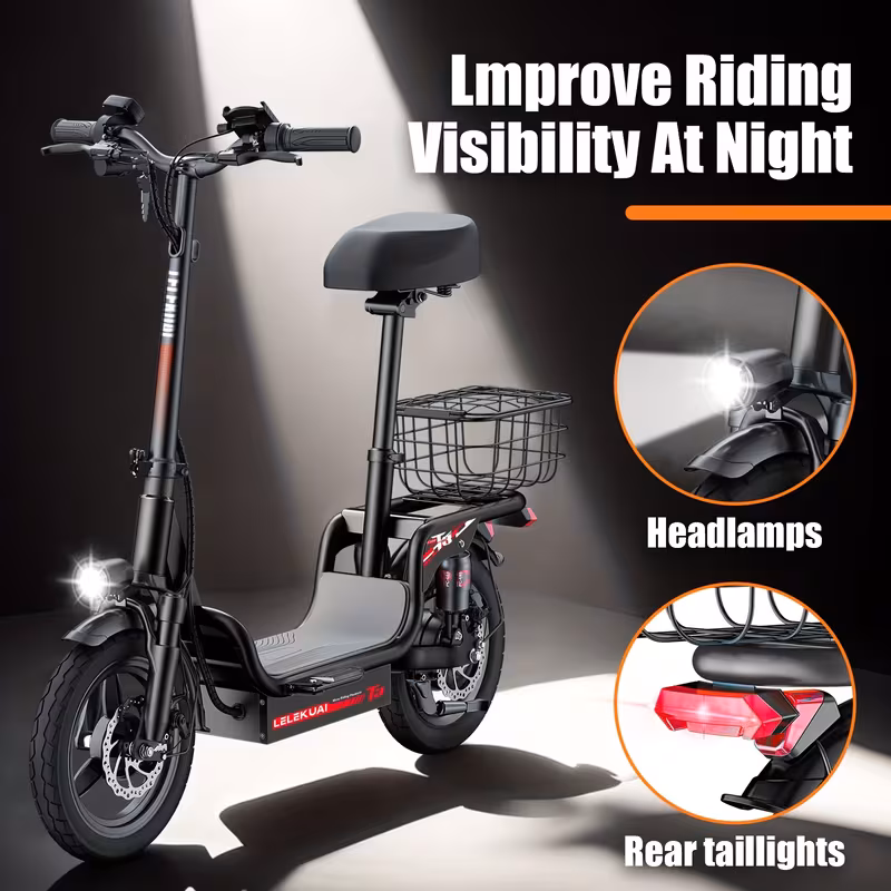 for s 14 749w cargo electric scooter with 25 mile range 330 load 19 9 mph speed dual suspension brakes lcd display design charger power compatible with plug youth rider Product details 0