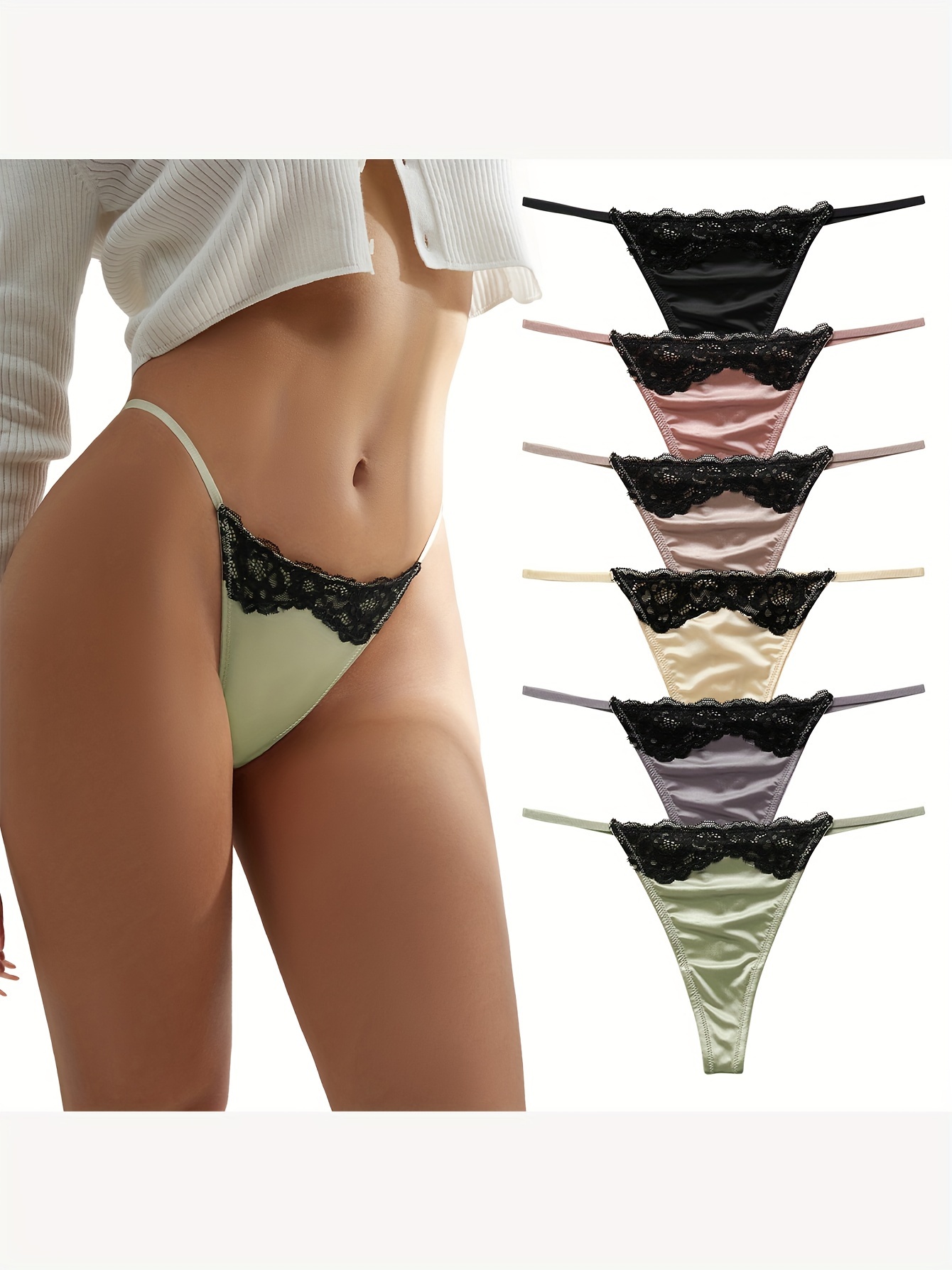 Sexy Lace G string Thongs Women Stretch T back Tangas Low - Temu