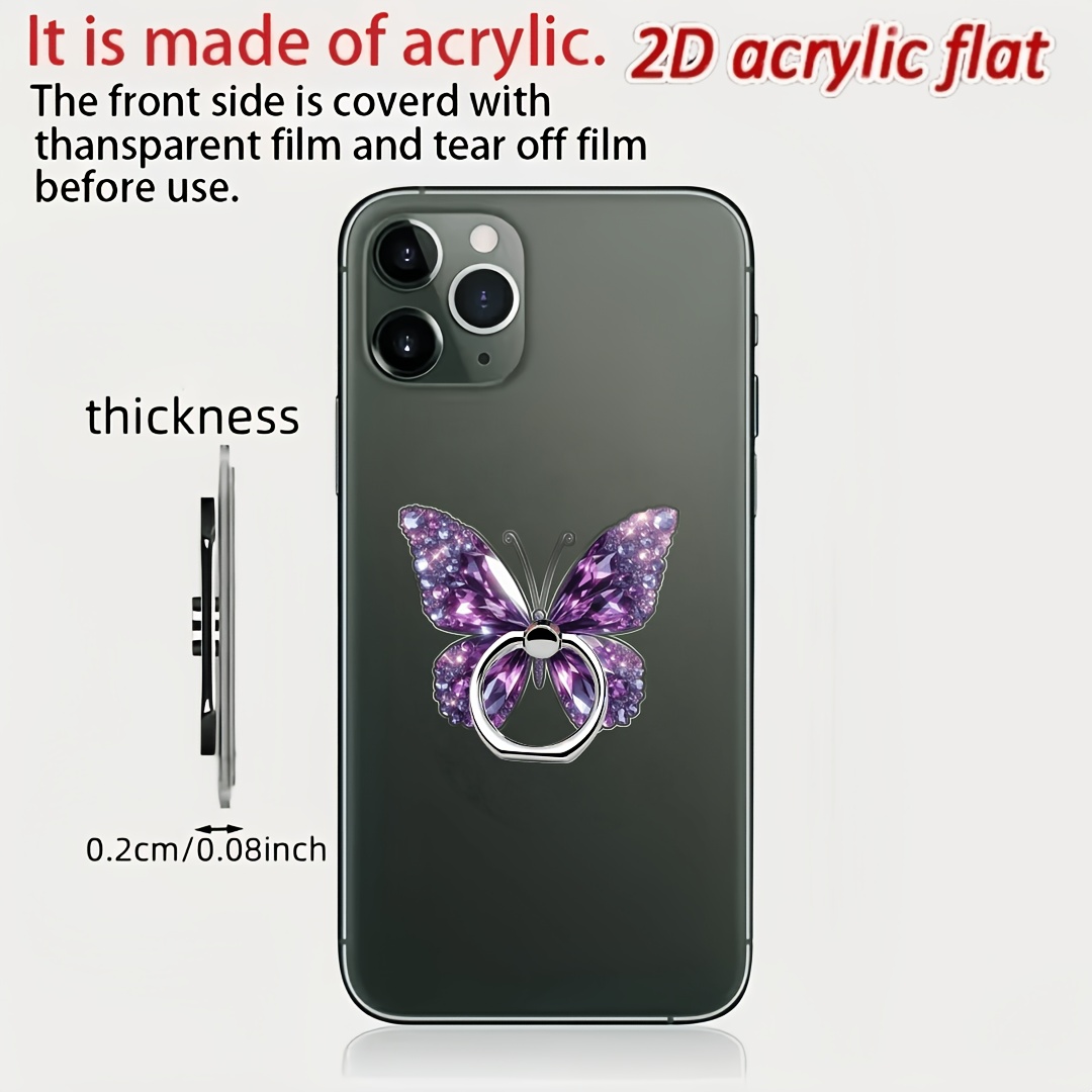 TEMU 2d Flat 1pc Purple Map 360 Rotating Mobile Phone Bracket, Anti-drop Mobile Phone Bracket, Flat Bracket, Game Machine And Other Multi-scene Use