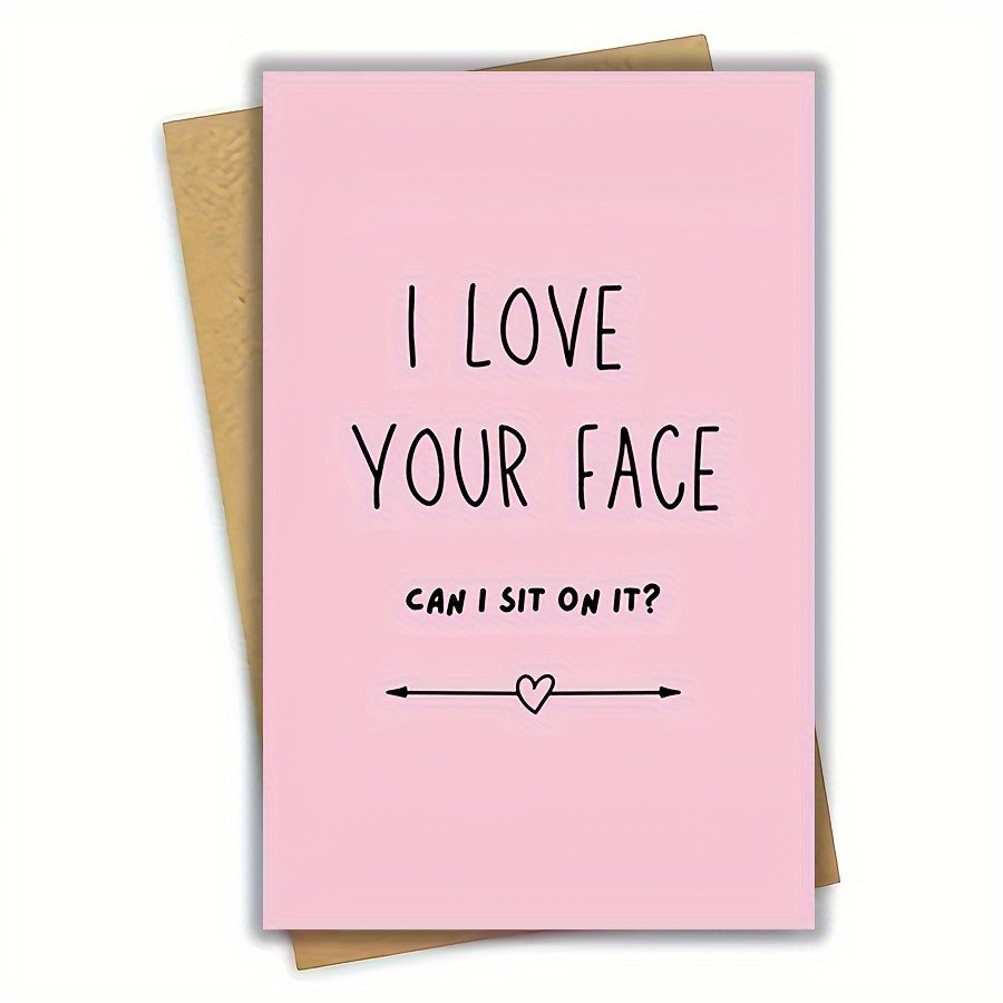 

1pc Playful Romantic Greeting Card With Envelope - Cheeky Love Note For Couples, Perfect For Anniversary, Valentine's, Engagement & Just Because - I Design For Husband, Wife, Partner