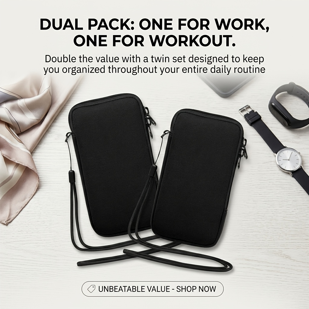 TEMU Phone Case: 2pcs Portable Zippered Phone Pouch, Phone Case, Phone Organizer, Ideal For Daily Commuting. Suitable For Galaxy S26 S25 Ultra/s24