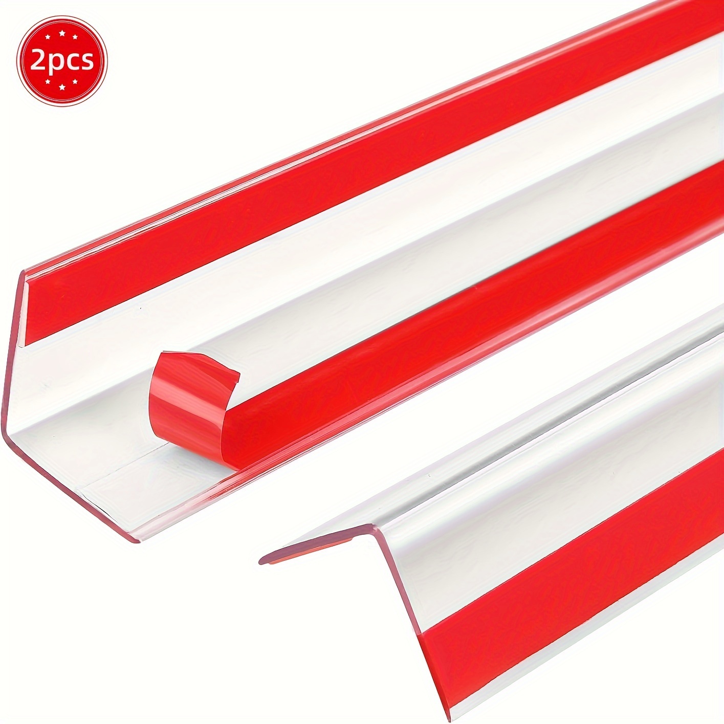 Image of Clear Self-adhesive Wall Corner Protectors - 2pcs Corner Guards For Furniture, Door, Tables, Covering , (3cm X 80cm/1.18in X 31.5in) / (3cm X 90cm/1.18in X 35.4in)