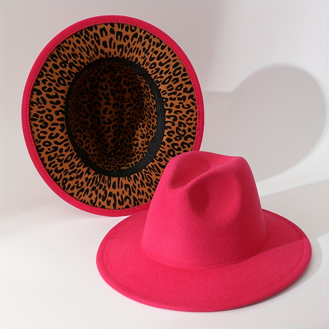 chic red fedora hat women men stylish leopard Temu Australia
