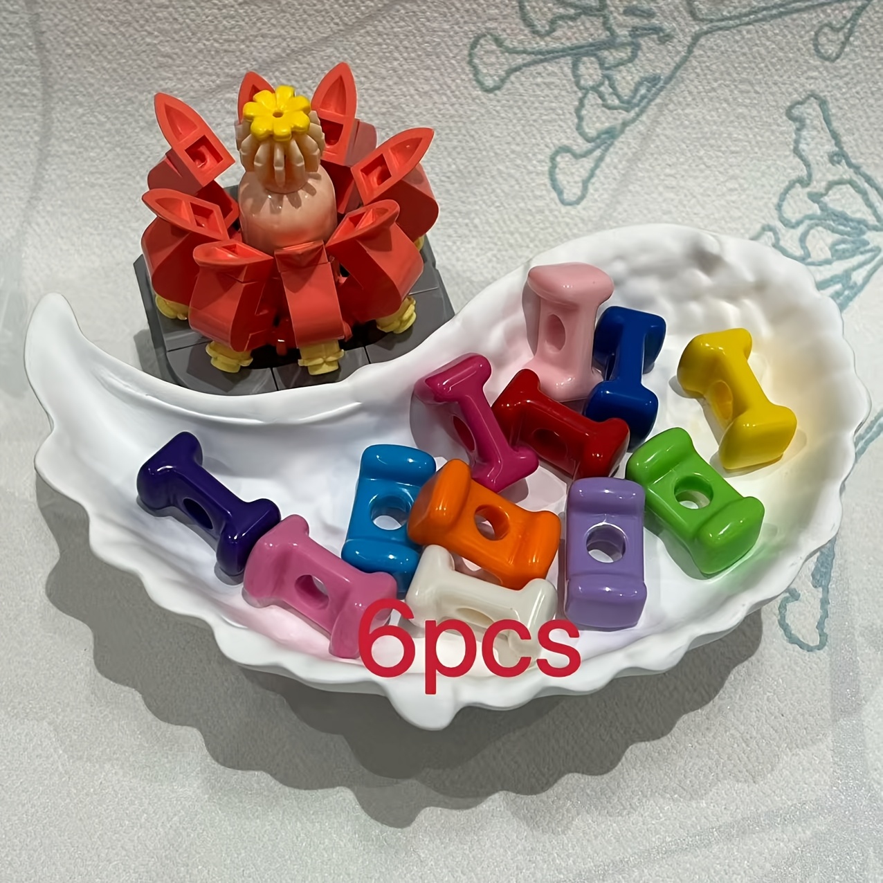 TEMU 6pcs Acrylic Mixed Color Large Hole English Alphabet Beads, Random Mixed Colors, Single Letter A-z Options, For Diy Beading, Pendants, And