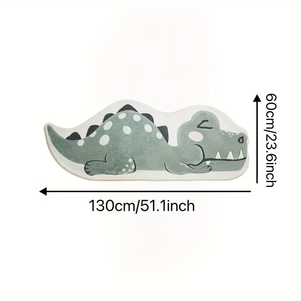 E-shop Extra Große Dinosaurier Matte - Schwere 1100gsm Plüschmatte mit Rutschfester Unterseite, Weiches Grünes Dinosaurier Design für Schlafzimmer,