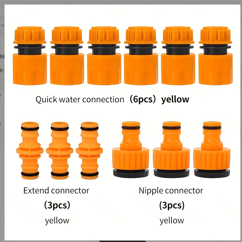 12pcs Garden Water Pipe Faucet Adapter Connection Kit, Universal Threaded Standard Plastic Water Pipe Fittings With Type Connectors And Extension Kit For Europe And The United States