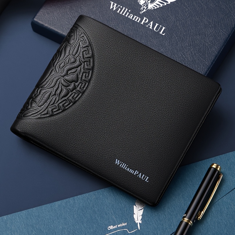 billetera hombre cuero auténtico elegante portacartas Temu Guatemala