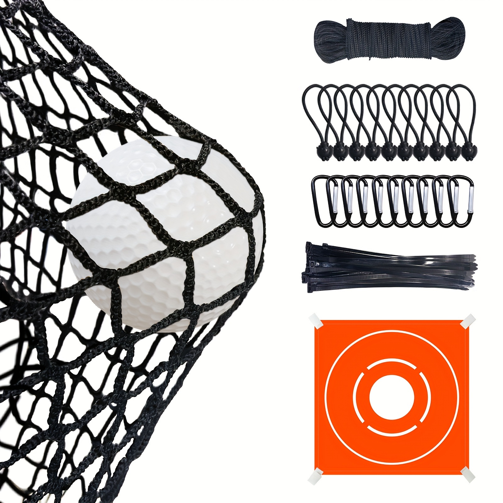 TEMU For Backyard Driving - Golf Ball Practice Hitting X 10ft Sports Netting Barrier Heavy Duty Nylon For Garage Baseball Hockey Softball Training Indoor And Outdoor (blue)